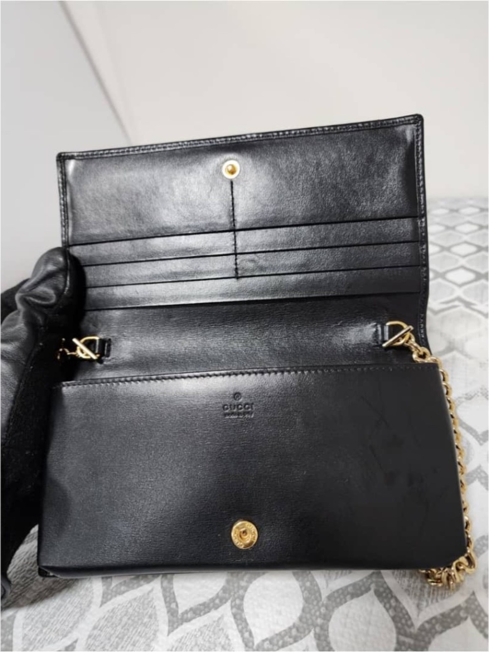 Authentic Gucci 1955 Horsebit Horsebit 19 Shoulder/Crossbody Bag Black - Picture 11 of 12